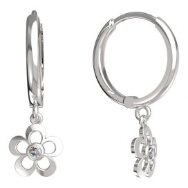 BeKid dětské náušnice pětilístek 833 Bílé zlato - 585 Diamant