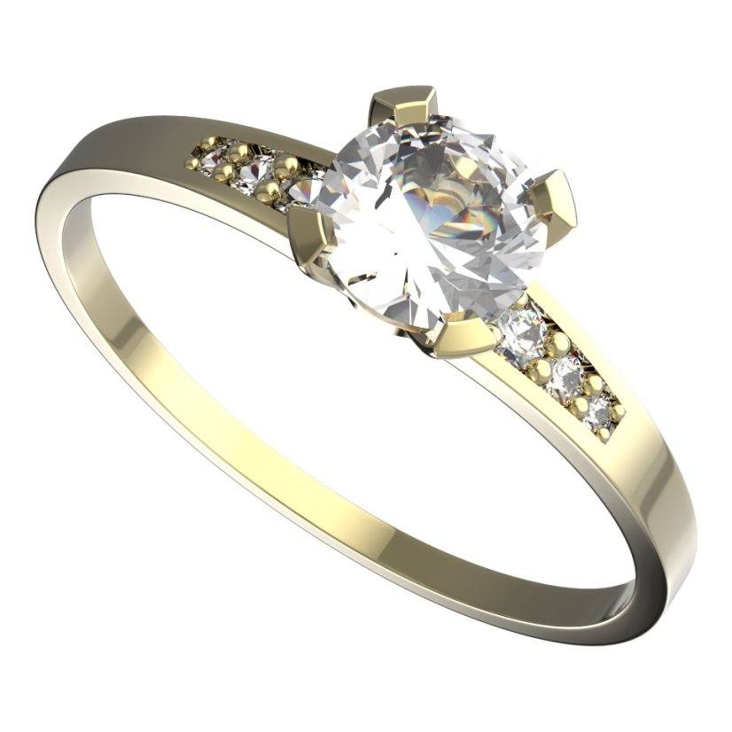 BG zlatý prstýnek 558 J Žluté zlato - 585 Diamant