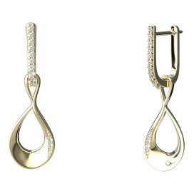 BG zlaté náušnice 641 Žluté zlato - 585 Diamant