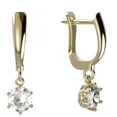 BG zlaté náušnice 1295 Žluté zlato - 585 Diamant
