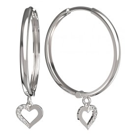 BeKid dětské náušnice srdíčko 599 Bílé zlato - 585 Diamant