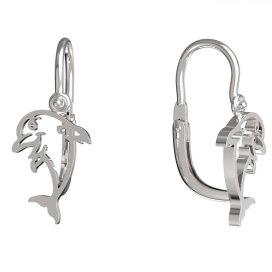 BeKid dětské náušnice delfínek 1183- Bílé zlato - 585