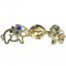 BeKid, Gold kids earrings -1158 - Switching on: Screw, Metal: White gold 585, Stone: Dark blue cubic zircon