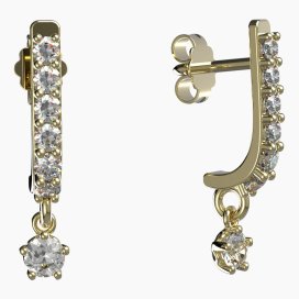 BG zlaté náušnice 874 Žluté zlato - 585 Diamant