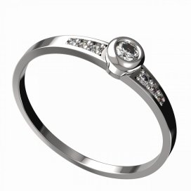 BG zlatý diamantový prstýnek 550 J Bílé zlato - 585 Diamant lab-grown