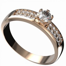BG zlatý diamantový prstýnek 870F Růžové zlato 585 (30-90dní) Diamant lab-grown