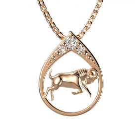 BG zlatý diamantový přívěšek Beran 047 Růžové zlato 585 (30-90dní) Diamant lab-grown