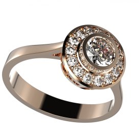 BG zlatý diamantový prstýnek 754 Růžové zlato 585 (30-90dní) Diamant lab-grown