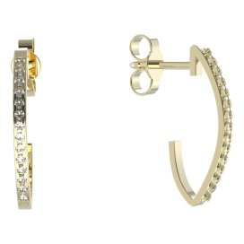 BG zlaté náušnice 1350 Žluté zlato - 585 Bílý kubický zirkon