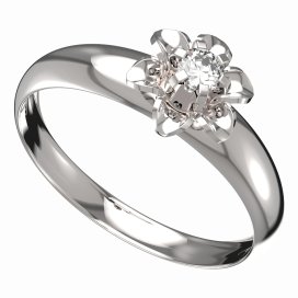 BG zlatý prstýnek 877 T Bílé zlato - 585 Diamant