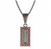 BG pendant square 837-1 - Metal: Silver 925 - rhodium, Stone: Garnet