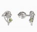 BeKid, Gold kids earrings -1183 - Switching on: Screw, Metal: White gold 585, Stone: Green cubic zircon