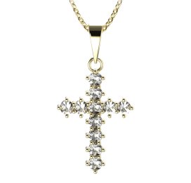 BeKid dětský přívěšek křížek 258 Žluté zlato - 585 Diamant