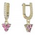 BeKid, Gold kids earrings -776 - Switching on: English, Metal: Yellow gold 585, Stone: Pink cubic zircon