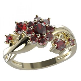 BG prsten s oválným kamenem 627-P Stříbro 925 - pozlacené Granát