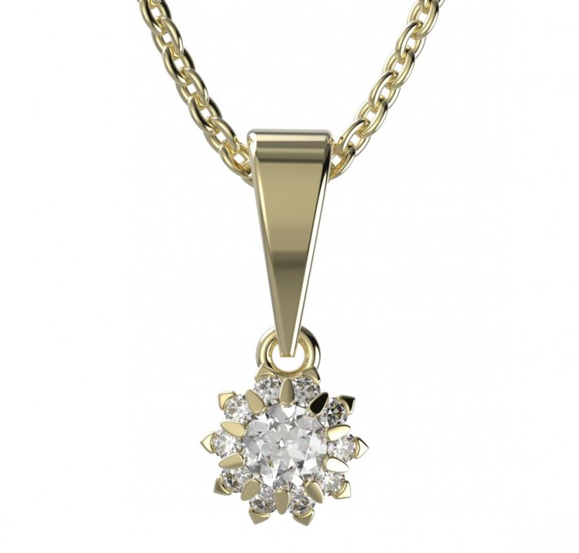 BG zlatý diamantový přívěšek  987 Růžové zlato 585 (30-90dní) Diamant lab-grown