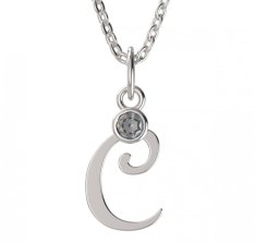 BeKid dětský zlatý přívěsek písmenko C - 1312 Bílé zlato - 585 Diamant