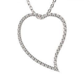 BG zlatý přívěšek srdíčko 1573 Bílé zlato - 585 Diamant