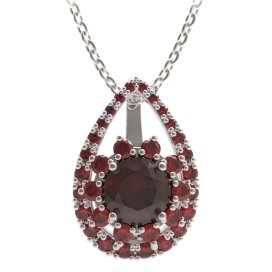 BG přívěs kruhováho tvaru 511-90 Stříbro 925 - rhodium Granát