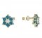 BeKid, Gold kids earrings -109 - Switching on: Chain 9 cm, Metal: White gold 585, Stone: Green cubic zircon