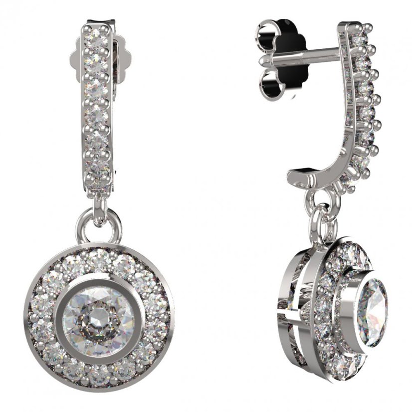 BG zlaté náušnice -  754 Bílé zlato - 585 Diamant