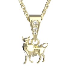 BG zlatý přívěšek Býk 040 Žluté zlato - 585 Diamant