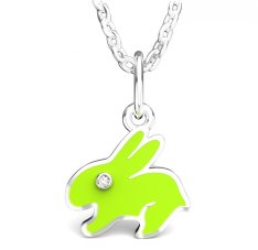 BeKid dětský zlatý přívěsek 1285 - zajíc Bílé zlato - 585 Diamant