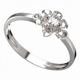 BG zlatý prstýnek 877 L Bílé zlato - 585 Diamant
