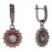 BG circular earring 096-84 - Metal: Silver 925 - ruthenium, Stone: Garnet