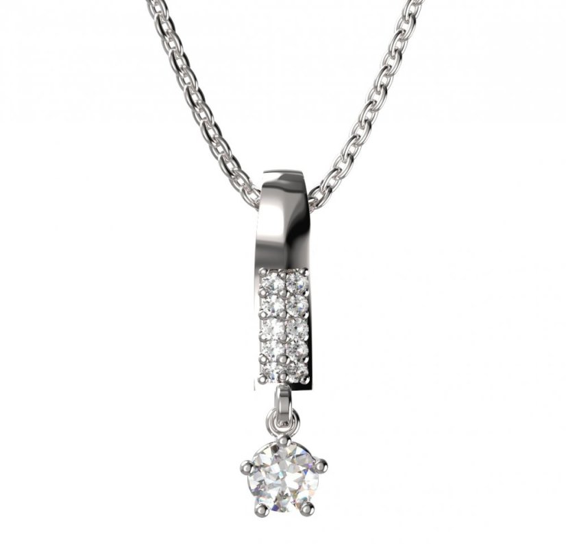 BG zlatý přívěšek 874 Bílé zlato - 585 Diamant
