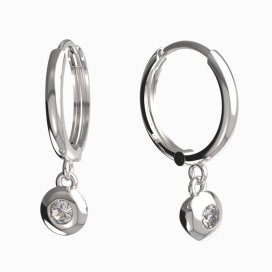 BG zlaté diamantové náušnice 737 Bílé zlato - 585 Diamant lab-grown