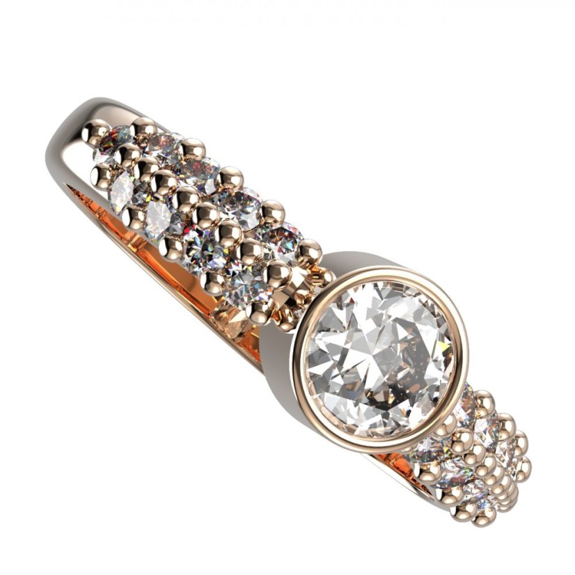 BG zlatý diamantový prstýnek 720 Růžové zlato 585 (30-90dní) Diamant lab-grown