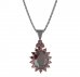 BG pendant oval 516-87 - Metal: Silver 925 - rhodium, Stone: Garnet