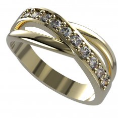 BG zlatý diamantový prsten 931