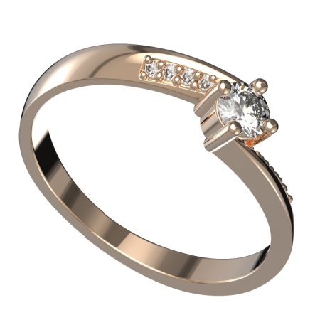 BG zlatý diamantový prstýnek 1445 /zásnubní-snubní/ - Kov: Bílé zlato - 585, Kámen: Diamant lab-grown