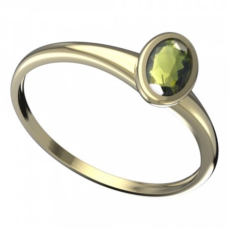 BG moldavit ring - 559I - Metal: Yellow gold 585, Stone: Moldavite