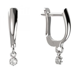 BG zlaté náušnice 1292 Bílé zlato - 585 Diamant