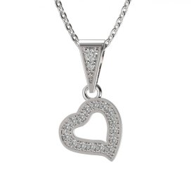 BG přívěs srdce 1576 Bílé zlato - 585 Diamant