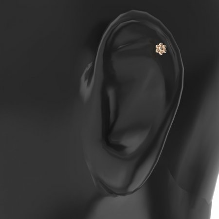 BG gold earrings flower 1479