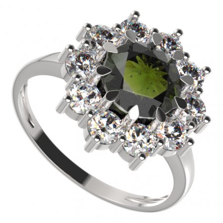 BG ring circular 011-I - Metal: Silver 925 - rhodium, Stone: Garnet