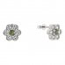 BG earring circular -  140 - Metal: Silver 925 - rhodium, Stone: Garnet