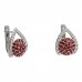 BG earring circular 534-90 - Metal: Silver 925 - rhodium, Stone: Garnet