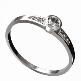 BG zlatý diamantový prstýnek 551 J Bílé zlato - 585 Diamant lab-grown