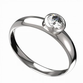 BG zlatý diamantový prstýnek 555 T Bílé zlato - 585 Diamant lab-grown
