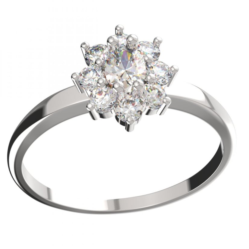 BG zlatý prstýnek 627I Bílé zlato - 585 Bílý kubický zirkon