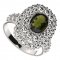 BG ring 251-X oval - Metal: Silver 925 - rhodium, Stone: Moldavit and garnet