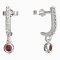 BeKid, Gold kids earrings -101 - Switching on: Chain 9 cm, Metal: White gold 585, Stone: Red cubic zircon
