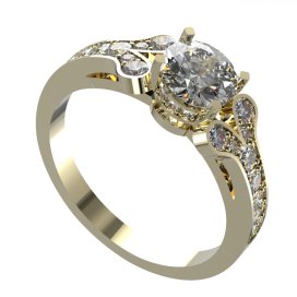 BG zlatý prstýnek 639+ Žluté zlato - 585 Diamant