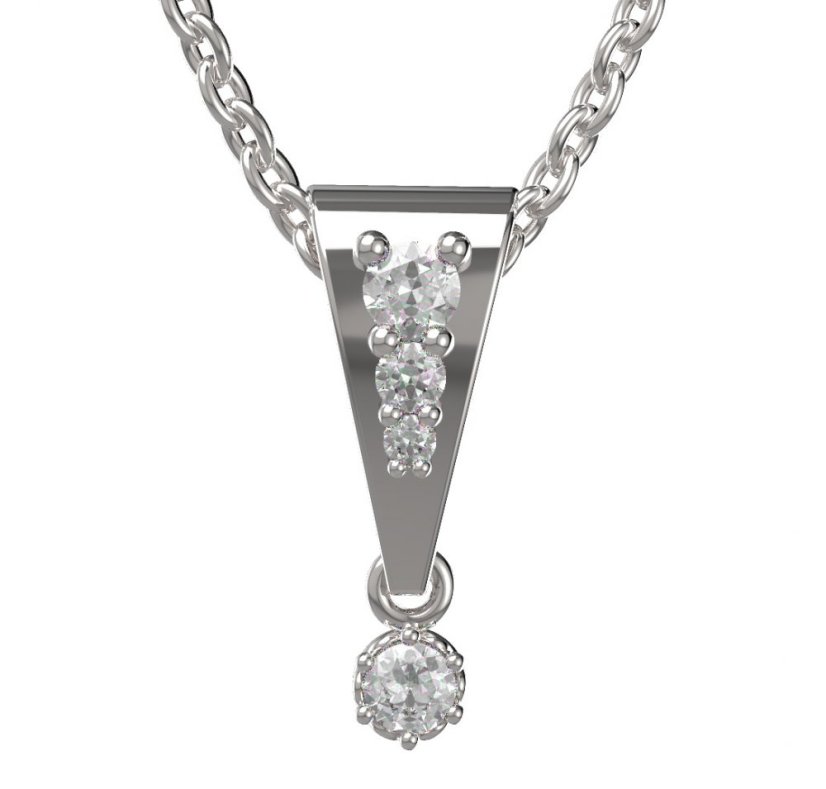 Zlatý přívěsek s diamantem, bílé zlato 585 – 1292 (ZD4412922)