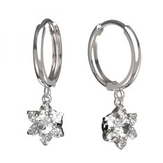 BG zlaté náušnice hvězdička 978 Bílé zlato - 585 Diamant